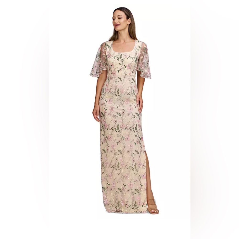JS Collections Cream Floral Maxi Dress